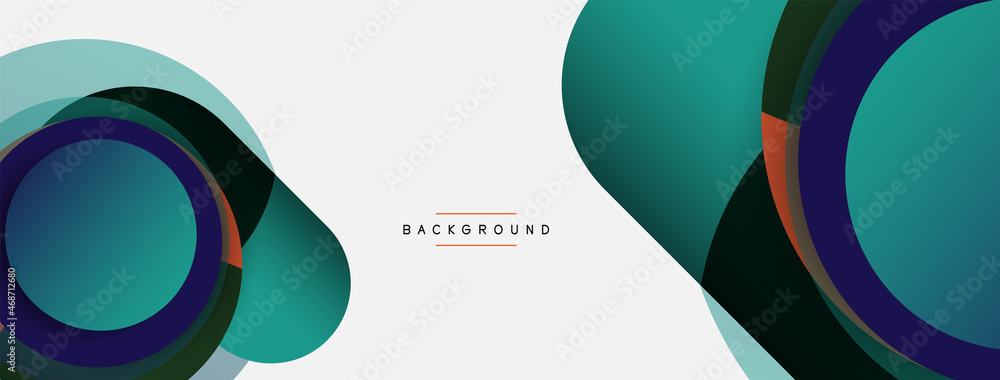 Circle and round shapes abstract background. Vector illustration for wallpaper banner background or landing page Circle and round shapes abstract background. Vector illustration for wallpaper banner background or landing page