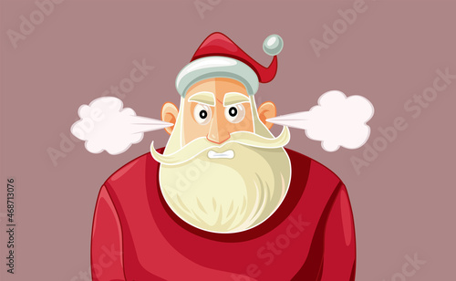 Angry Santa Claus Vector Cartoon Illustration