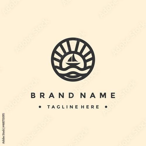 Beach logo design Vector template