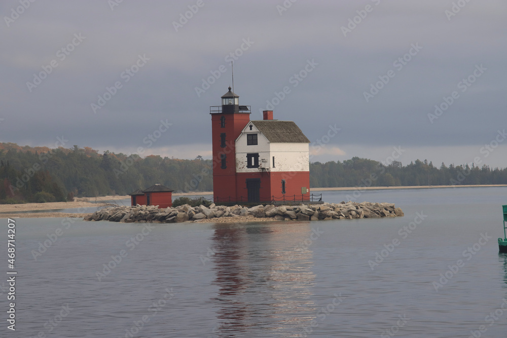 Fototapeta premium lighthouse on the shore of the river