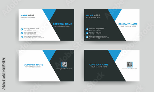 Double-sided two colour luxury business card design template.