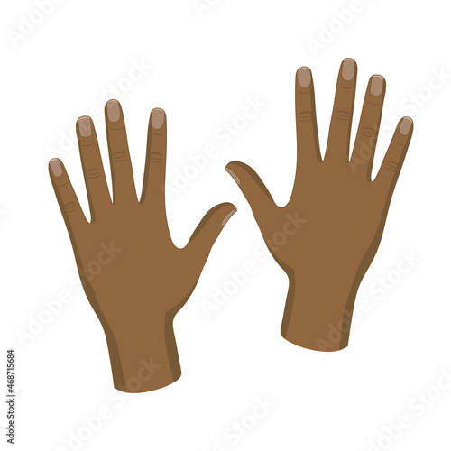 Human hands icon over white background, silhouette style, vector illustration.