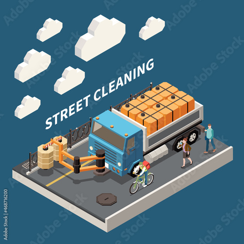 Street Cleaning Machinery Isometric Image