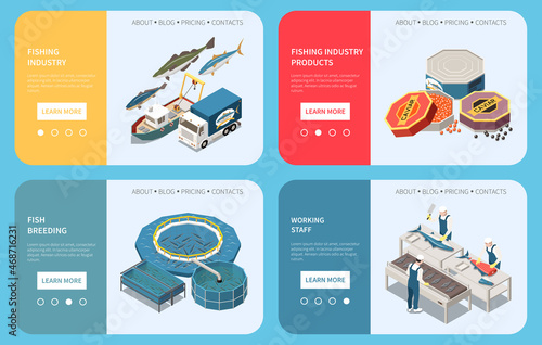 Industrial Fish Production Web Concept