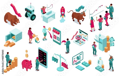 Investment Isometric Set