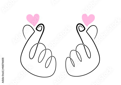 One line drawing of finger ...