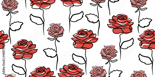 Continuous one line rose se...