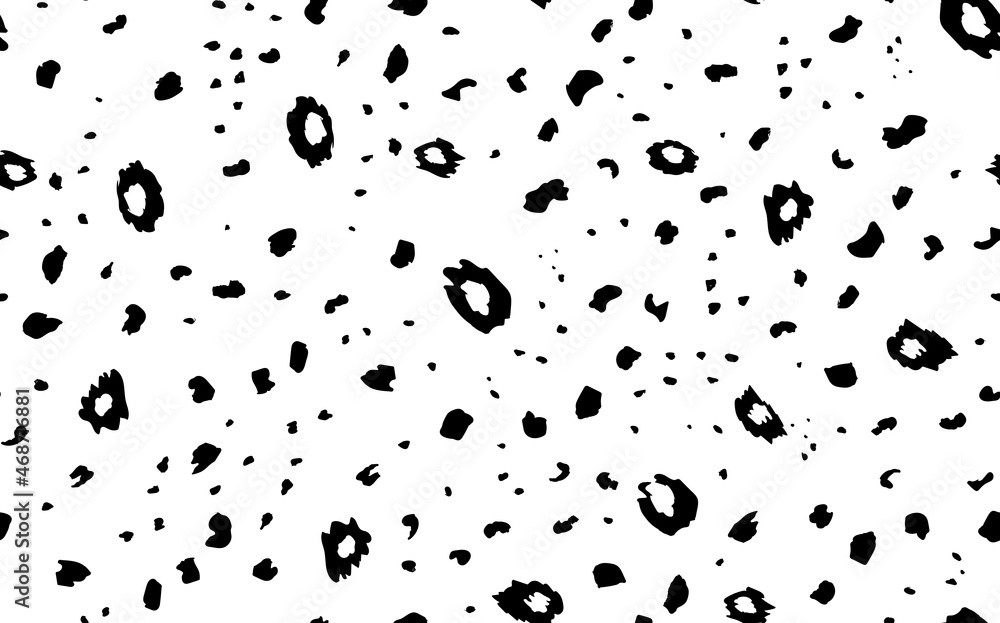 Abstract modern cow fur seamless pattern. Animals trendy background. Black and white decorative vector illustration for print, card, postcard, fabric, textile. Modern ornament of stylized skin Abstract modern cow fur seamless pattern. Animals trendy background. Black and white decorative vector illustration for print, card, postcard, fabric, textile. Modern ornament of stylized skin