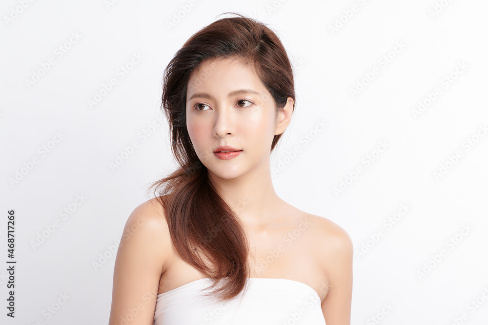Beautiful young asian woman with clean fresh skin on white background, Face care, Facial treatment, Cosmetology, beauty and spa, Asian women portrait. Beautiful young asian woman with clean fresh skin on white background, Face care, Facial treatment, Cosmetology, beauty and spa, Asian women portrait.
