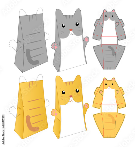 Box packaging die cut template design. 3d mock-up