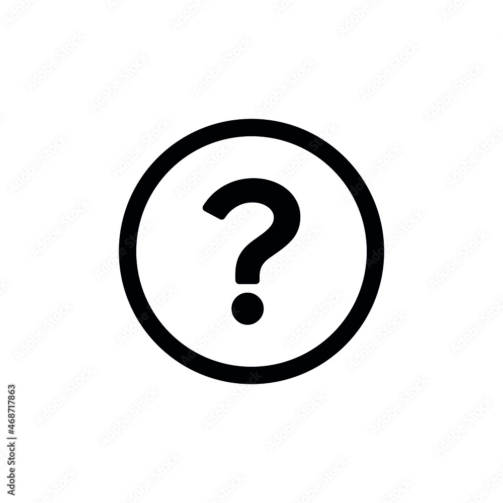 Question mark in speech bubble icon. Chat message icon. Question symbol in a circle. Vector pictogram reference. Question mark in speech bubble icon. Chat message icon. Question symbol in a circle. Vector pictogram reference.