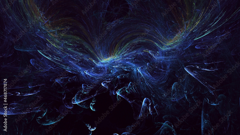 Obraz premium 3D rendering abstract colorful fractal light background