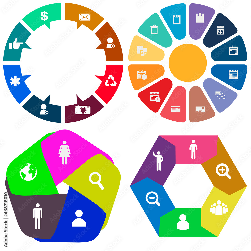Business infographics. Set of pie chart. Business infographics. Set of pie chart.