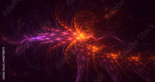 3D rendering abstract colorful fractal light background