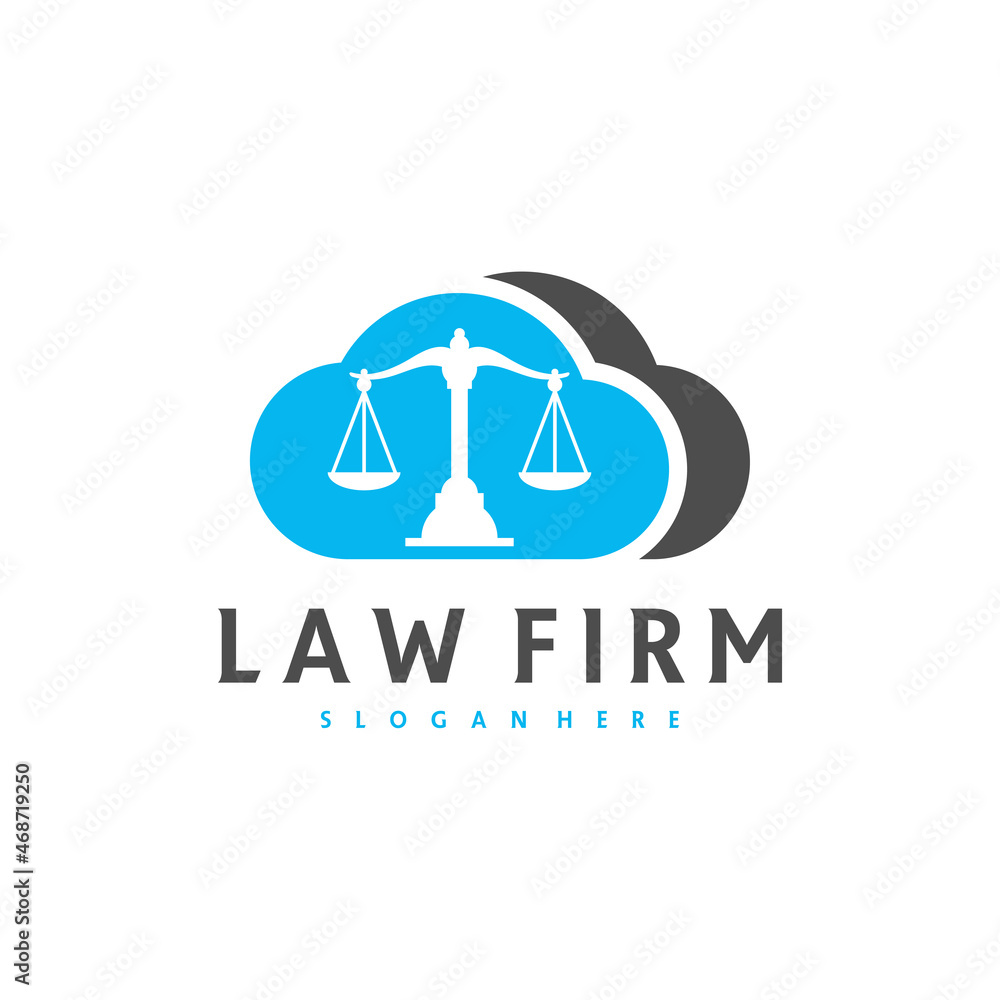 Cloud Justice logo vector template, Creative Law Firm logo design concepts