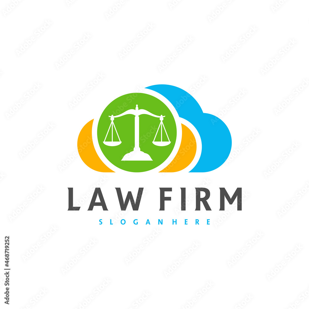 Cloud Justice logo vector template, Creative Law Firm logo design concepts Cloud Justice logo vector template, Creative Law Firm logo design concepts
