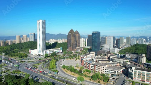 Urban scenery of Tonglu County, Hangzhou City, Zhejiang Province, China photo