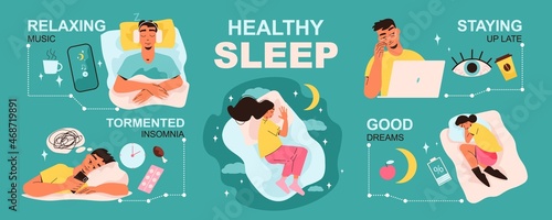 Healthy Sleep Infographic Set