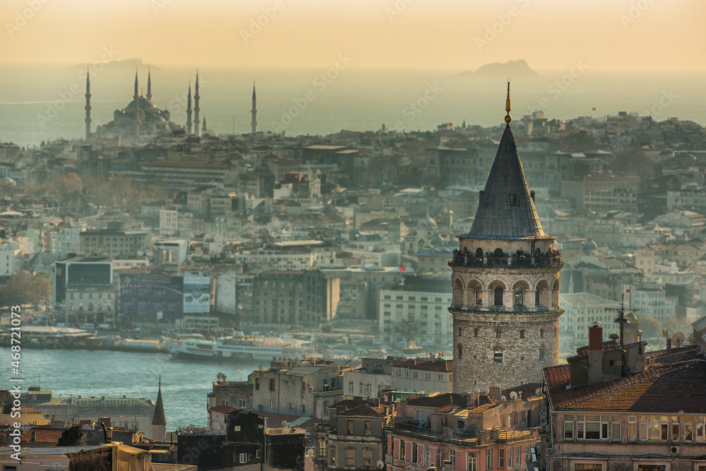 galata tower and istanbul view