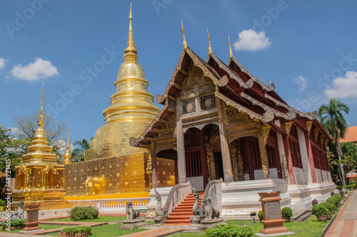 Within Wat Phra Singh is a Buddhist temple or Wat in Thai in Chiang Mai province northern of Thailand. 