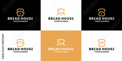 bundle bread house, bakery house logo design for restaurant food