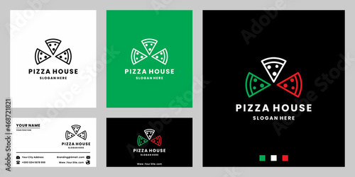italian pizza, pizzeria food logo design