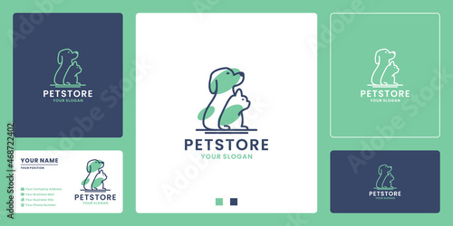 pet store logo design. dog and cat combination