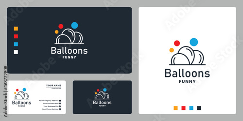 balloons birthday party logo design