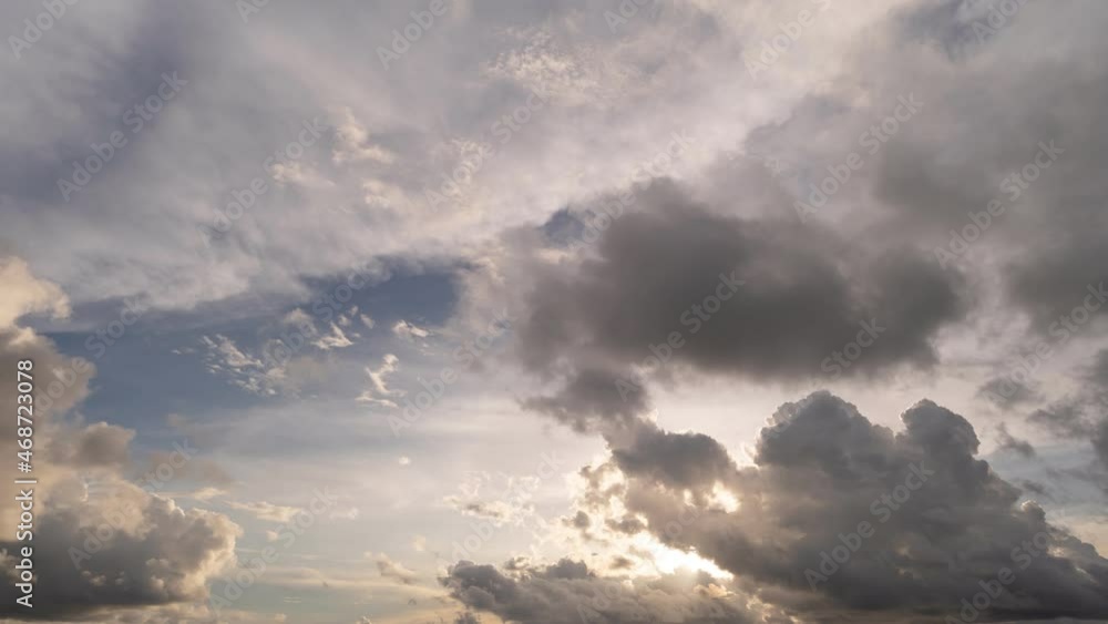 Beautiful dramatic clouds Time Lapse in sunrise sky and Clouds flowing in the Blue Sky The Sun over the Horizon on the sea Reflection light on sea surface Timelapse Beautiful dramatic clouds Time Lapse in sunrise sky and Clouds flowing in the Blue Sky The Sun over the Horizon on the sea Reflection light on sea surface Timelapse