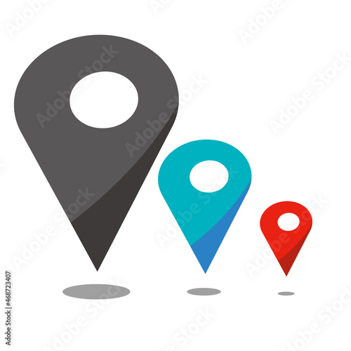 大中小のマップピンアイコン