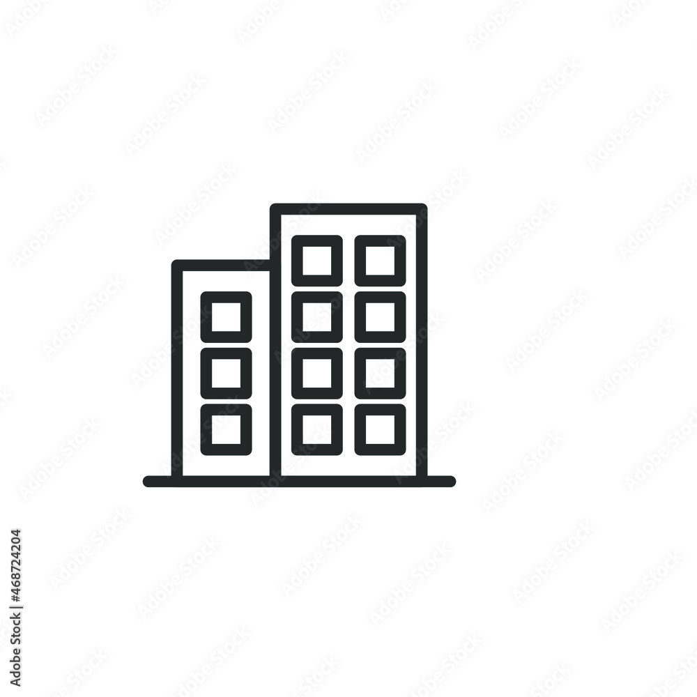simple building icon on white background simple building icon on white background
