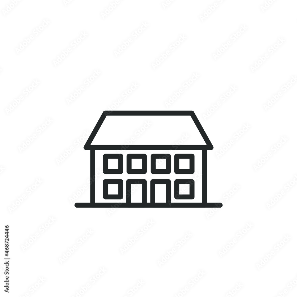simple building icon on white background simple building icon on white background