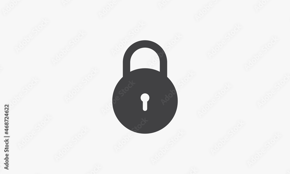 simple icon padlock isolated on white background. simple icon padlock isolated on white background.