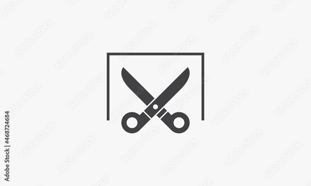 cut scissors screenshot icon isolated on white background. cut scissors screenshot icon isolated on white background.