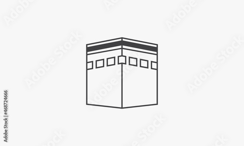 line icon kaaba isolated on white background.