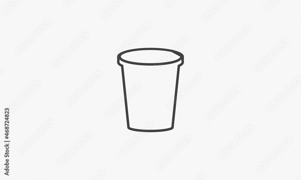 line icon plastic cup isolated on white background. line icon plastic cup isolated on white background.