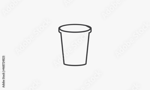 line icon plastic cup isolated on white background.