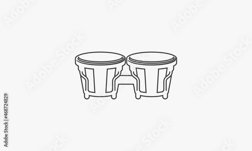 line icon bongo musical isolated on white background.