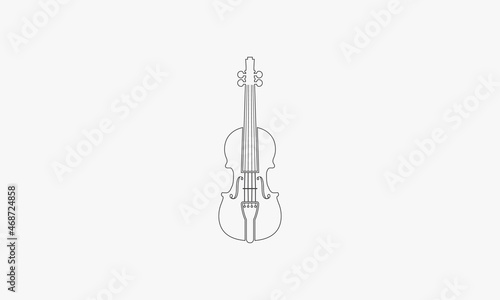 line icon violin isolated on white background.