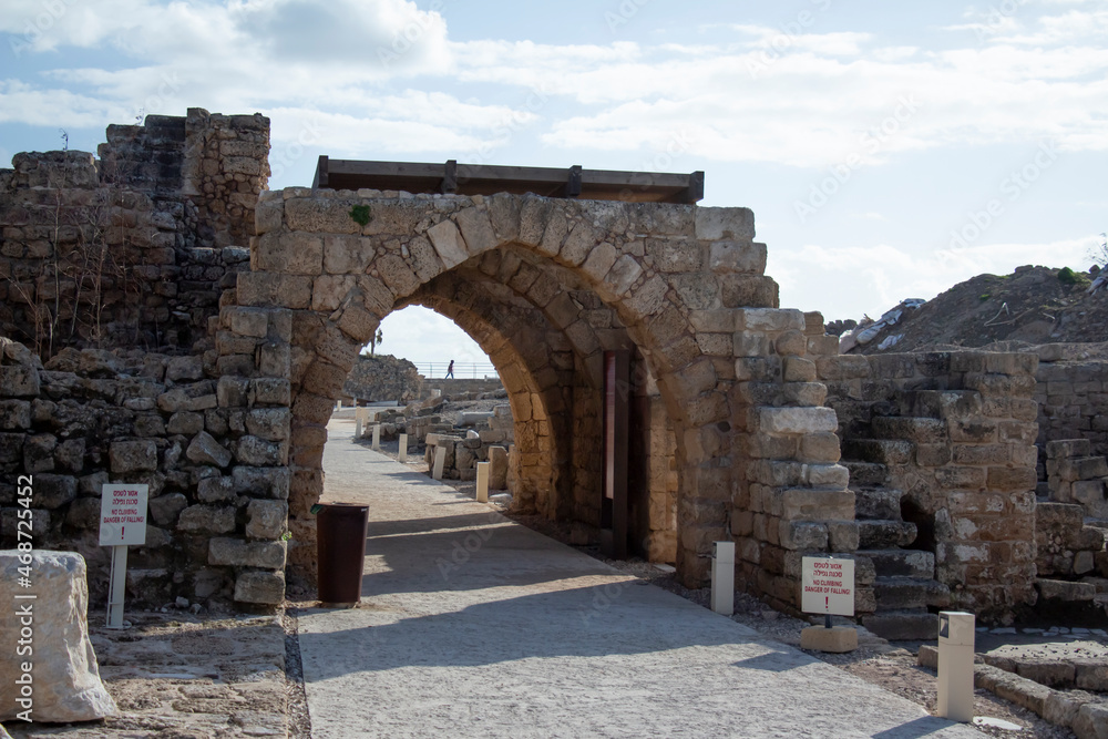 Old city in national park caesarea israel