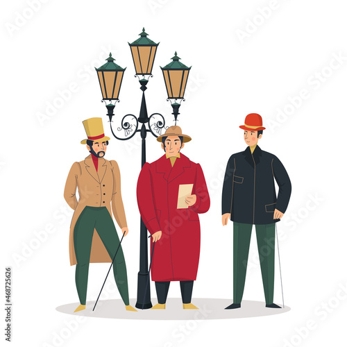 Medieval People Walk Composition
