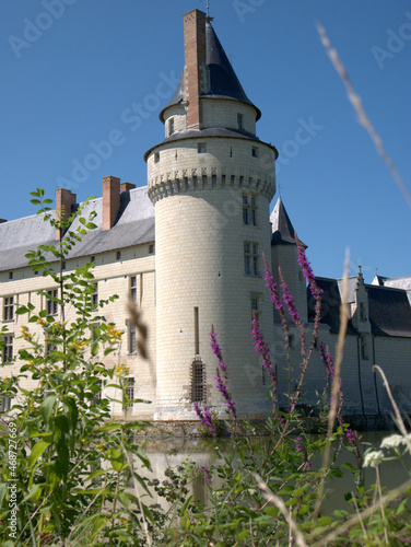 old castle tower on spring moats