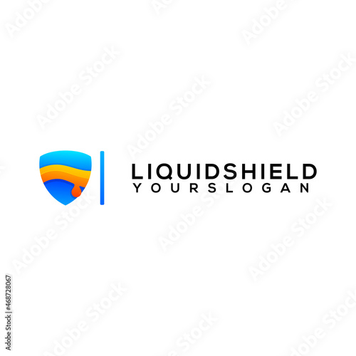 Free Download liquid shield gradient logo design vector - GFXLoad
