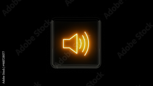Speaker. Speaker button. Nixie tube indicator digit. Gas discharge indicators and lamps. 3D. 3D Rendering