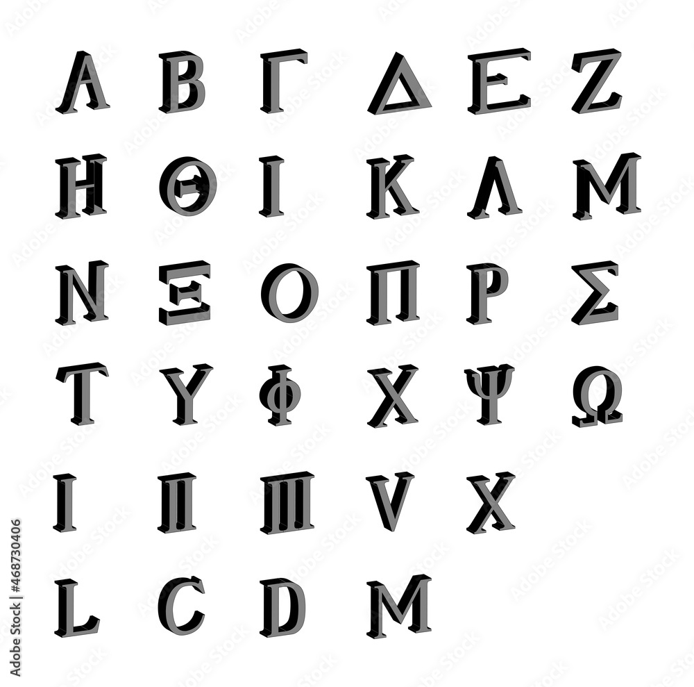 Greek Alphabet In 3D Greek Alphabet In 3D