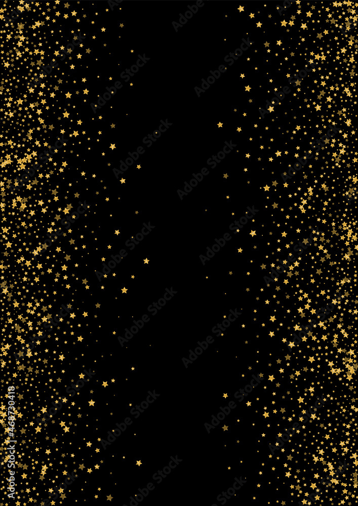 Gradient Metal Star Background. Vibrant Sequin Pattern. Gold Spark Festive Illustration. Anniversary Glitter Texture. Yellow Template Design