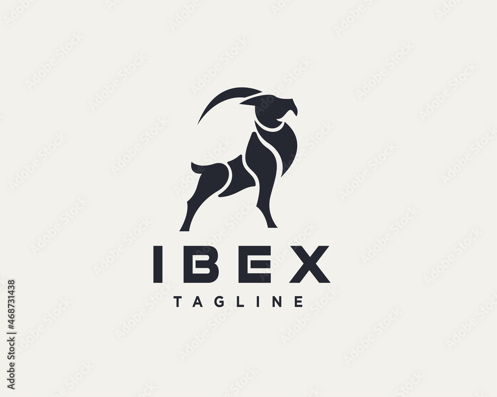 abstract ibex cut pieces body style art logo template illustration