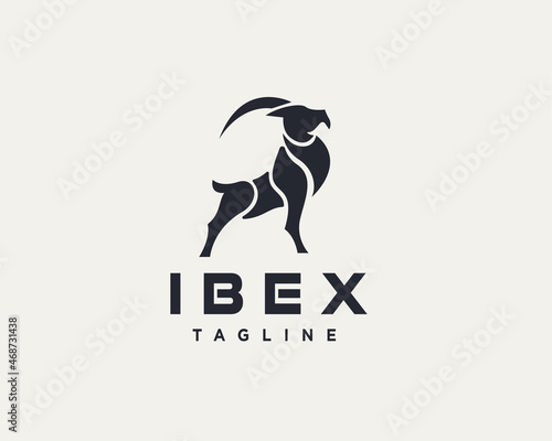 abstract ibex cut pieces body style art logo template illustration