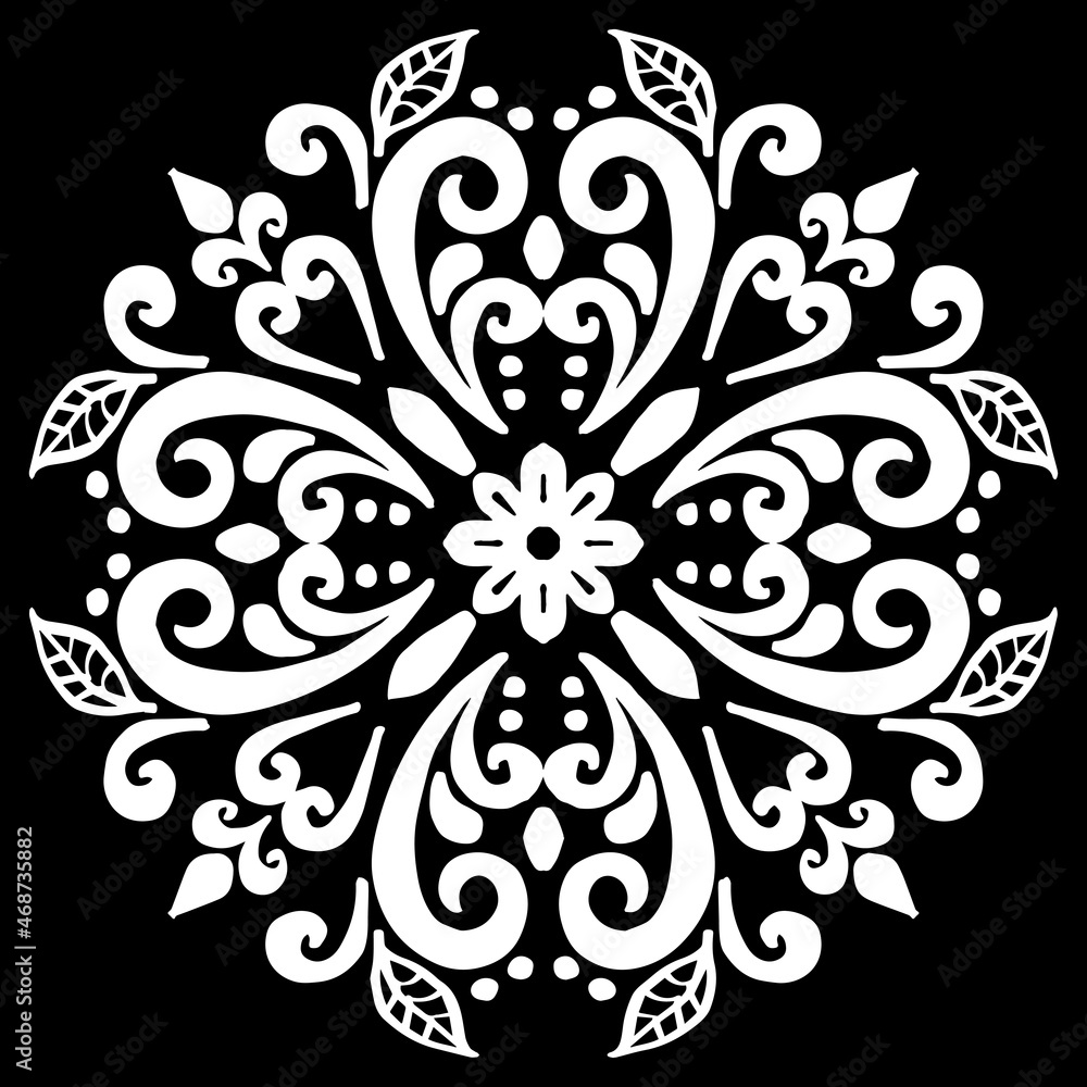 Mandala pattern vintage decorative elements. Hand drawn background