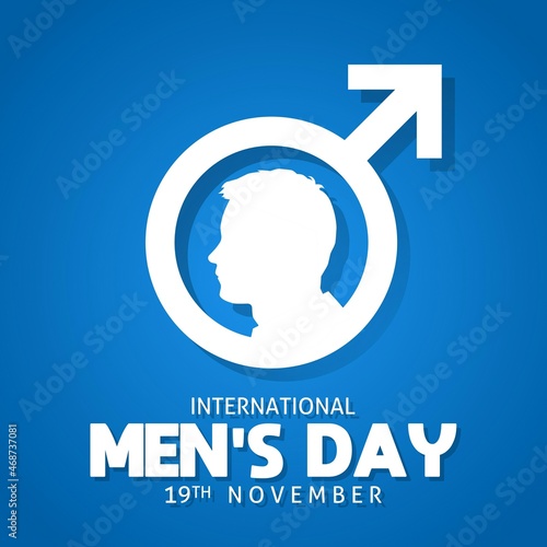 International men's day theme . Vector illustration. Illustration men's head silhouette. Suitable for Poster, Banners, campaign and greeting card.